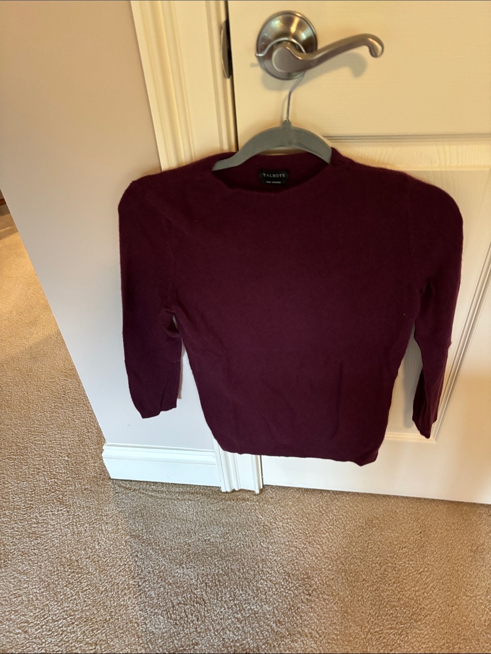 Talbots Women's Deep Burgundy Crewneck Sweater